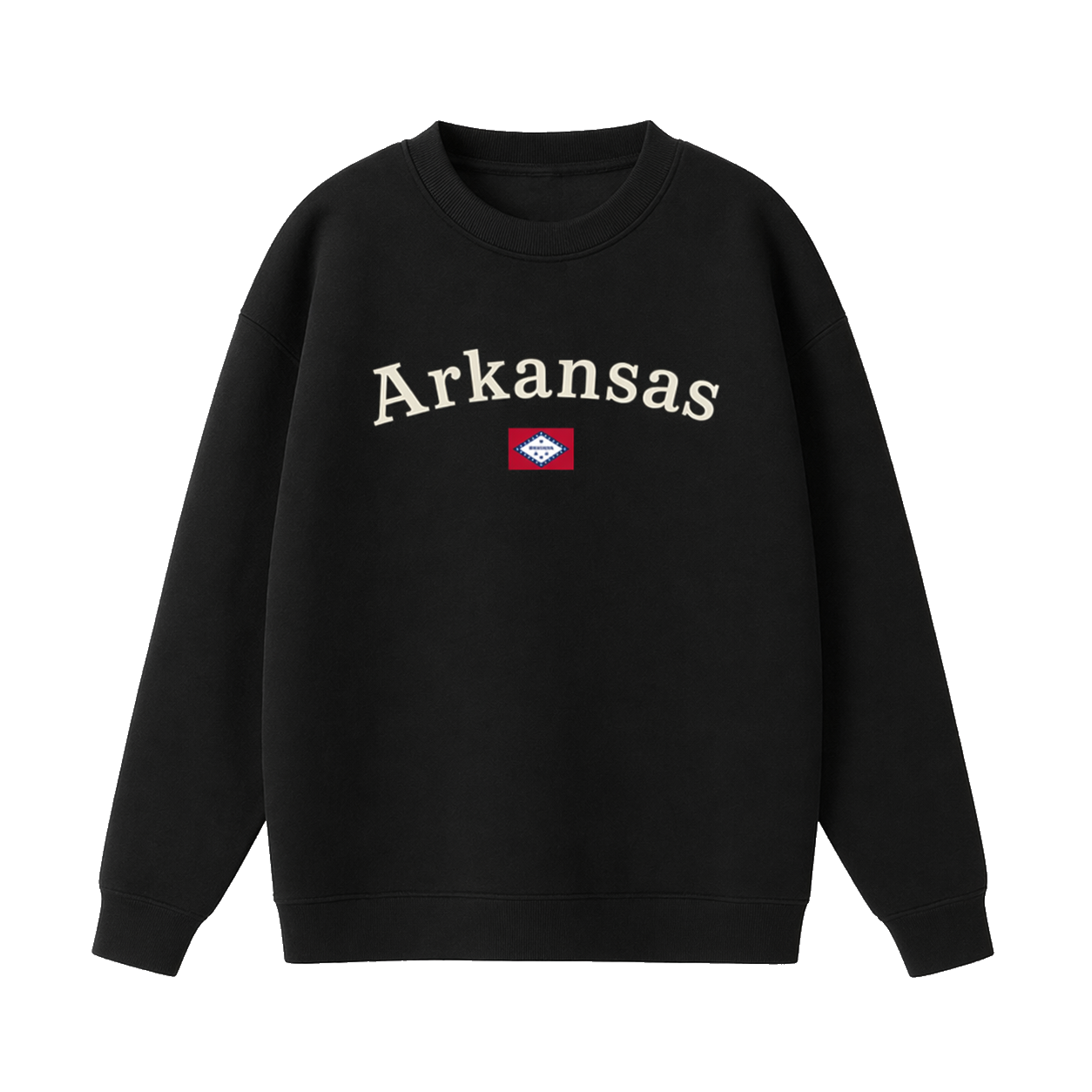 Collection 6 Arkansas Essential Heavyweight Crewneck Sweatshirt - Black front