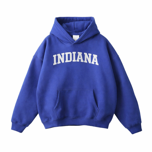 Collection 1 Indiana Oversize Fleeced Hoodie - Klein Blue front