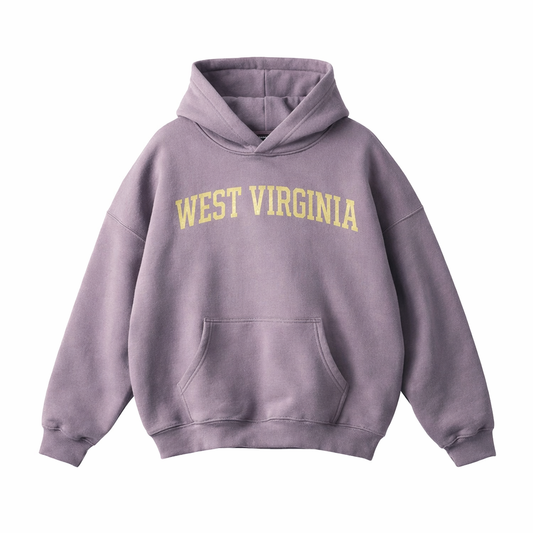 Collection 1 West Virginia Oversize Fleeced Hoodie - Light Purple front