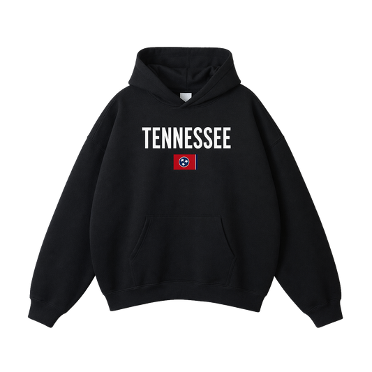 Collection 7 Tennessee Oversize Fleeced Hoodie - Black front