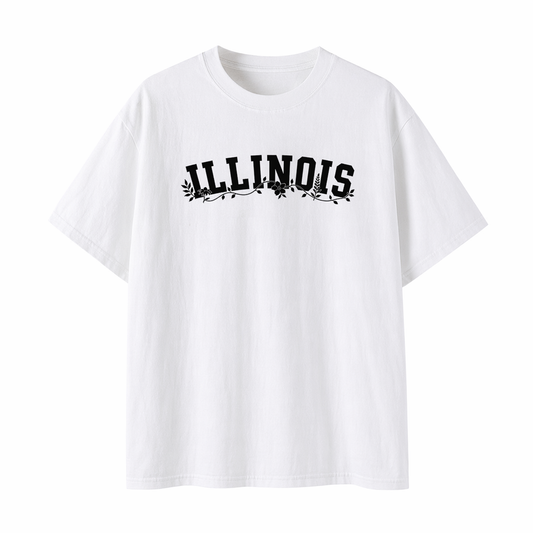 Collection 10 Illinois Essential Cotton T-Shirt - White front