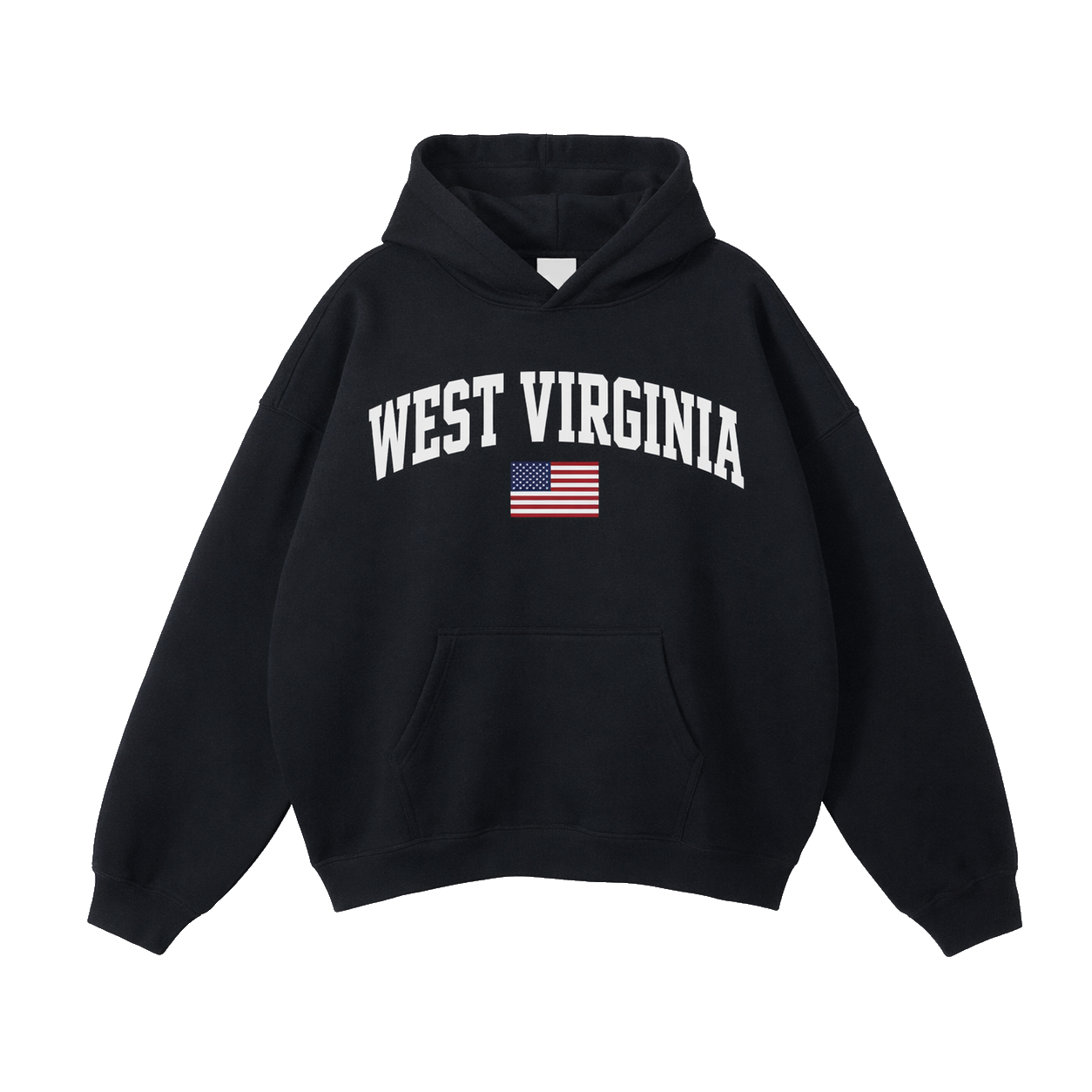 Collection 2 West Virginia Oversize Fleeced Hoodie - Black front