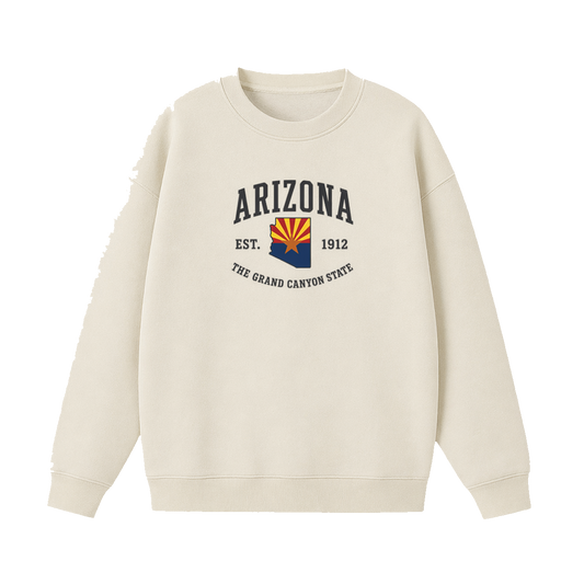 Collection 8 Arizona Essential Heavyweight Crewneck Sweatshirt - Cream front