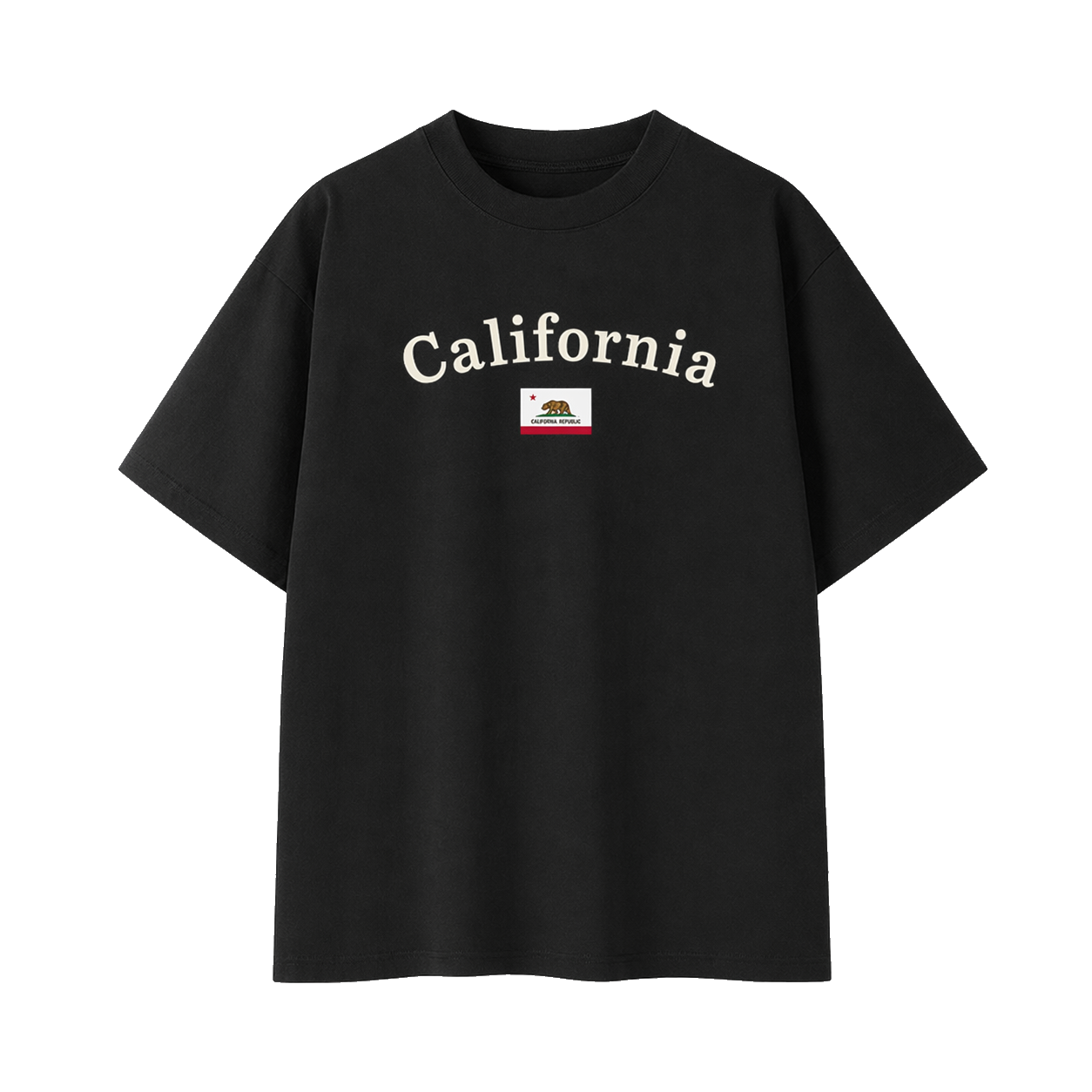 Collection 6 California Essential Cotton T-Shirt - Black front