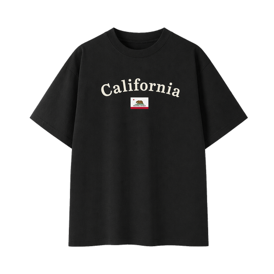 Collection 6 California Essential Cotton T-Shirt - Black front