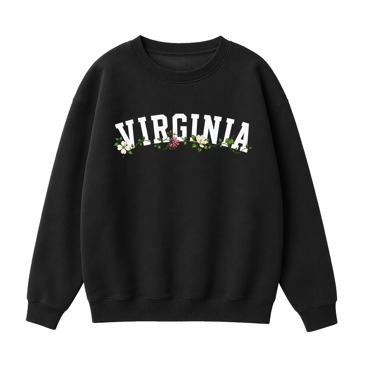 Collection 10 Virginia Essential Heavyweight Crewneck Sweatshirt - Black front