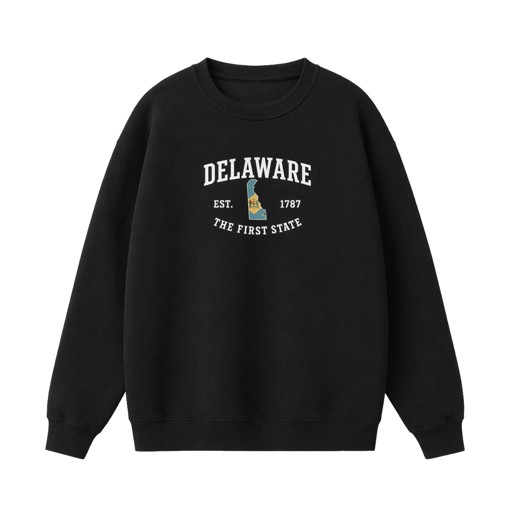 Collection 8 Delaware Essential Heavyweight Crewneck Sweatshirt - Black front
