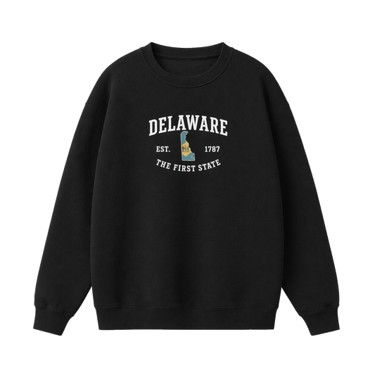 Collection 8 Delaware Essential Heavyweight Crewneck Sweatshirt - Black front
