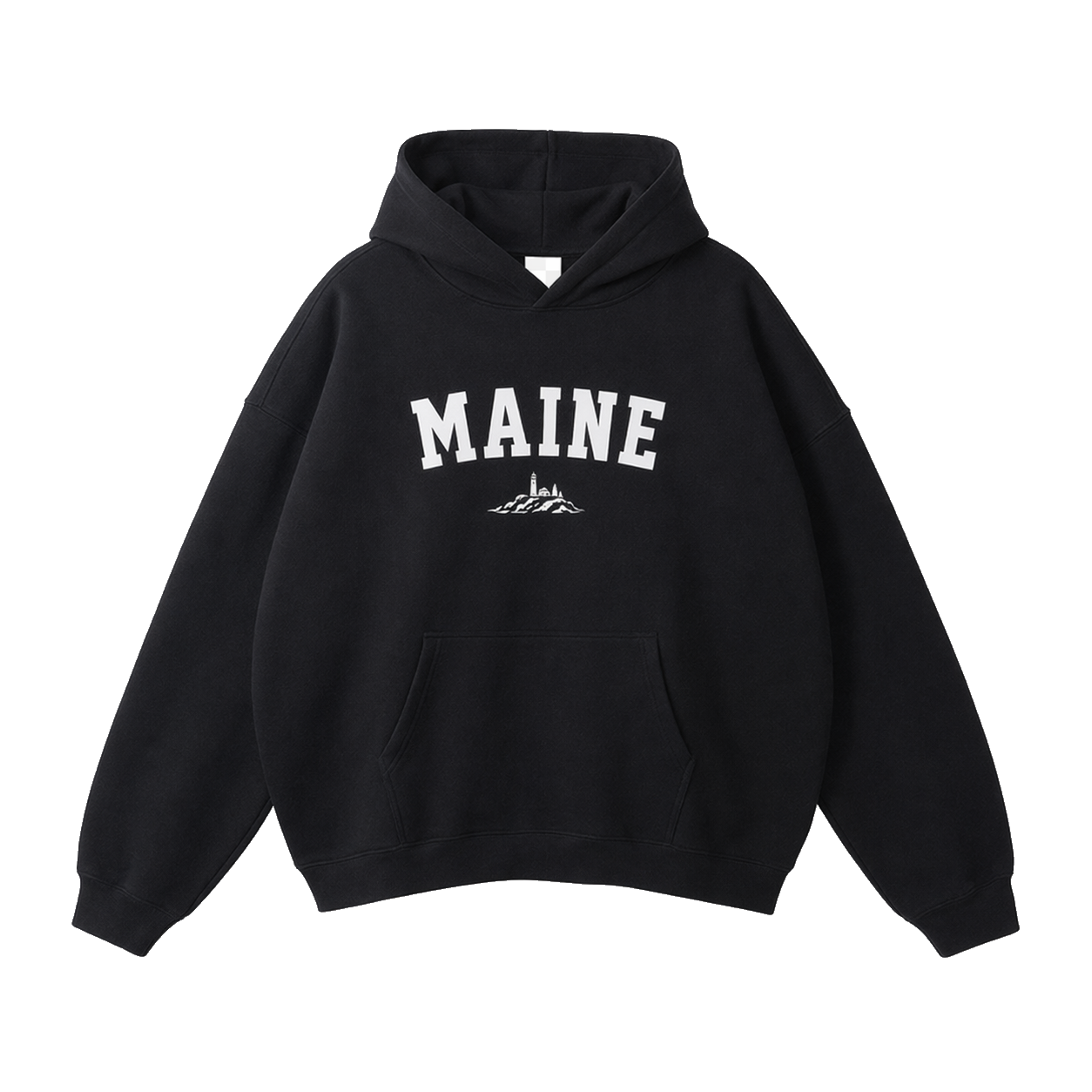 Collection 9 Maine Oversize Fleeced Hoodie - Black front