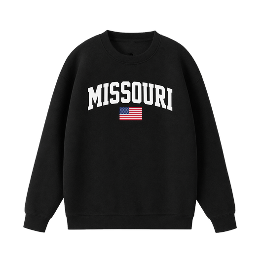 Collection 2 Missouri Essential Heavyweight Crewneck Sweatshirt - Black front