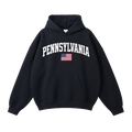 Collection 2 Pennsylvania Oversize Fleeced Hoodie - Black front