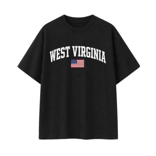 Collection 2 West Virginia Essential Cotton T-Shirt - Black front