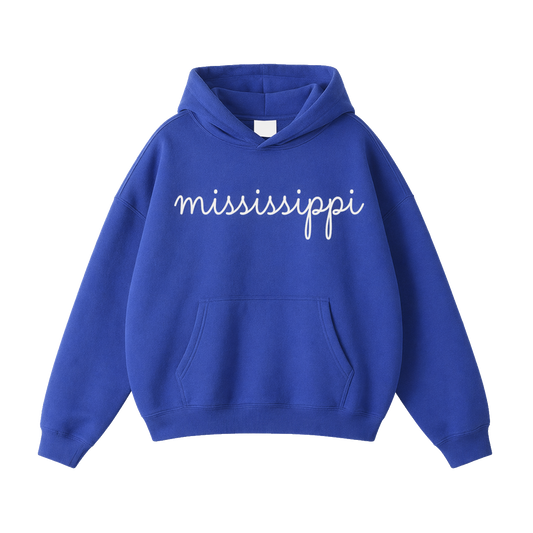 Collection 3 Mississippi Oversize Fleeced Hoodie - Klein Blue front