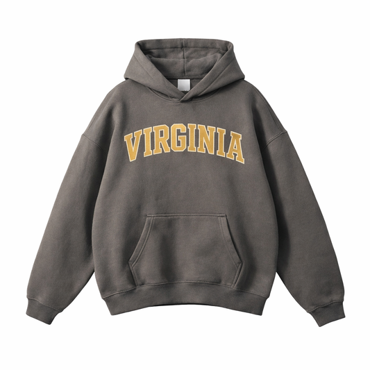 Collection 1 Virginia Oversize Fleeced Hoodie - Gray Coffee front
