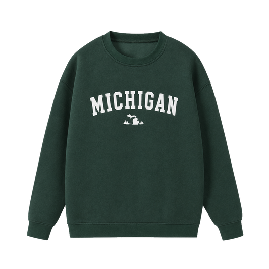 Collection 9 Michigan Essential Heavyweight Crewneck Sweatshirt - Dark Green front