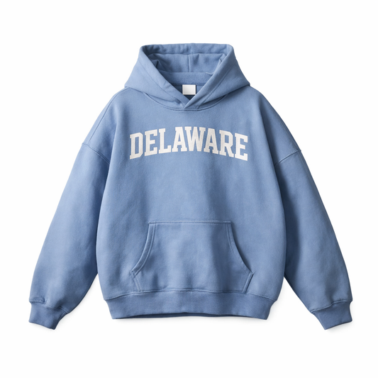 Collection 1 Delaware Oversize Fleeced Hoodie - Medium Blue front