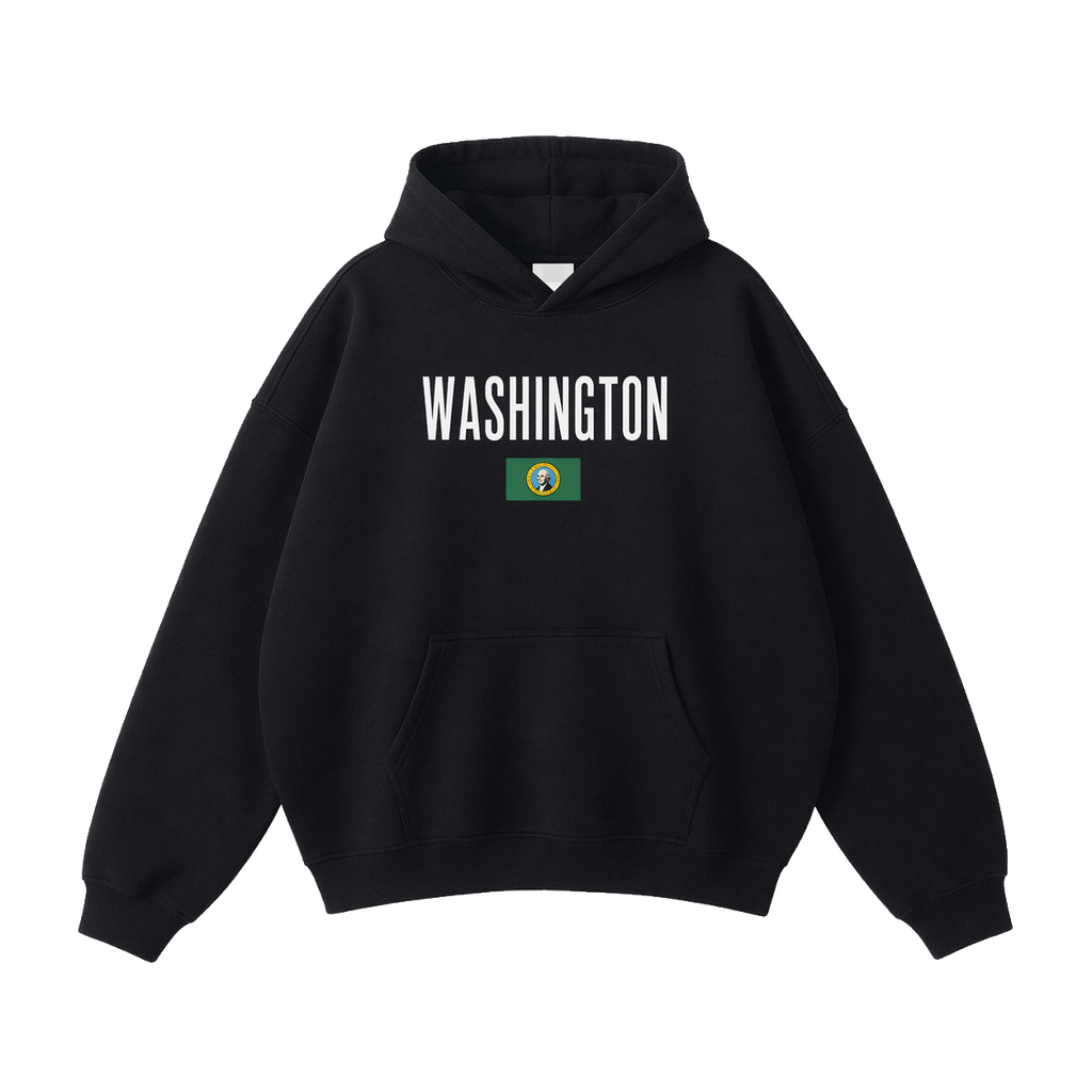 Collection 7 Washington Oversize Fleeced Hoodie - Black front