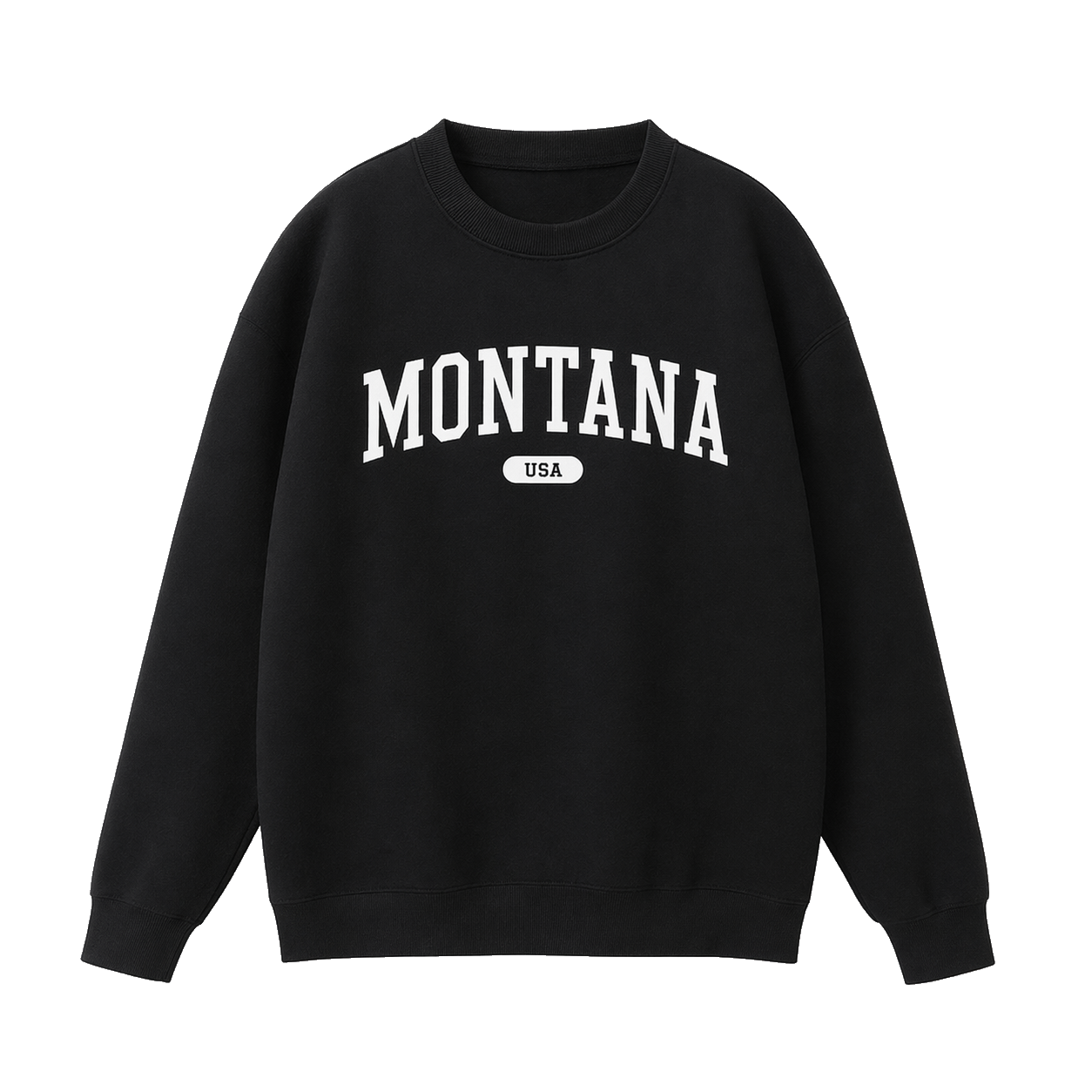 Collection 4 Montana Essential Heavyweight Crewneck Sweatshirt - Black front
