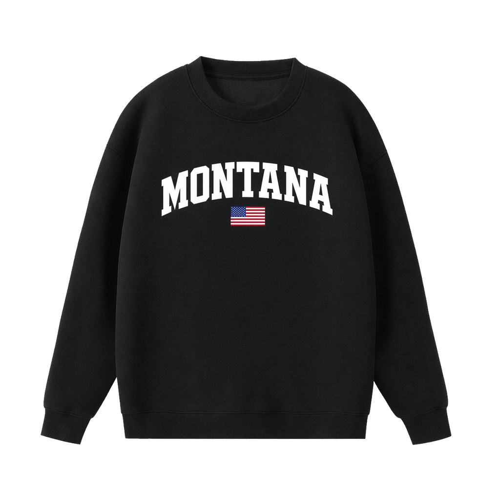 Collection 2 Montana Essential Heavyweight Crewneck Sweatshirt - Black front
