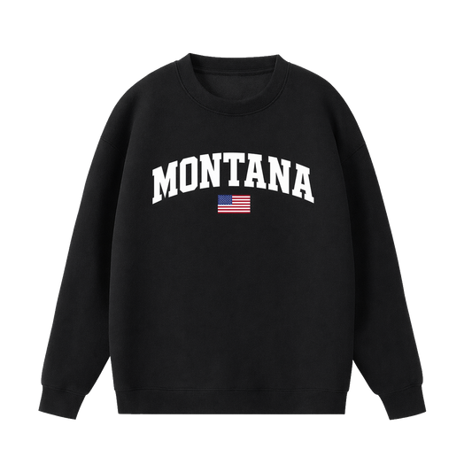 Collection 2 Montana Essential Heavyweight Crewneck Sweatshirt - Black front