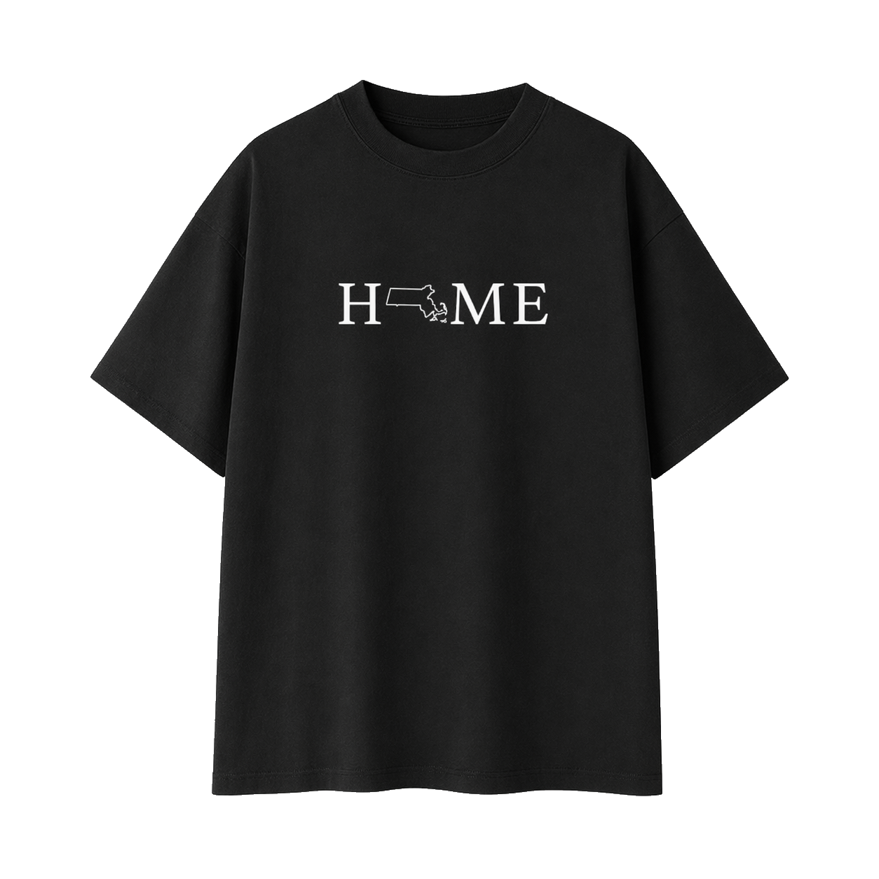 Collection 5 Massachusetts Essential Cotton T-Shirt - Black front