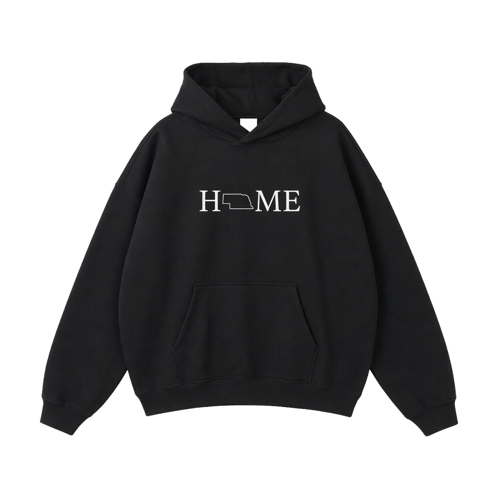 Collection 5 Nebraska Oversize Fleeced Hoodie - Black front