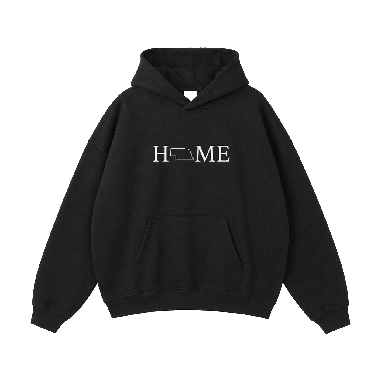 Collection 5 Nebraska Oversize Fleeced Hoodie - Black front