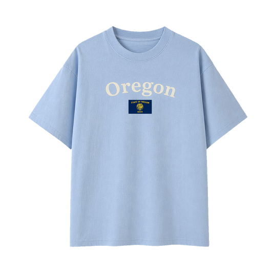 Collection 6 Oregon Essential Cotton T-Shirt - Light Blue front