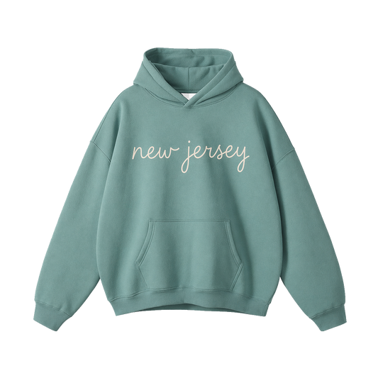 Collection 3 New Jersey Oversize Fleeced Hoodie - Medium Green front