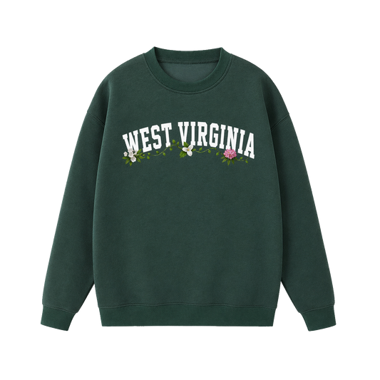Collection 10 West Virginia Essential Heavyweight Crewneck Sweatshirt - Dark Green front