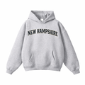 Collection 1 New Hampshire Oversize Fleeced Hoodie - Flower Gray front