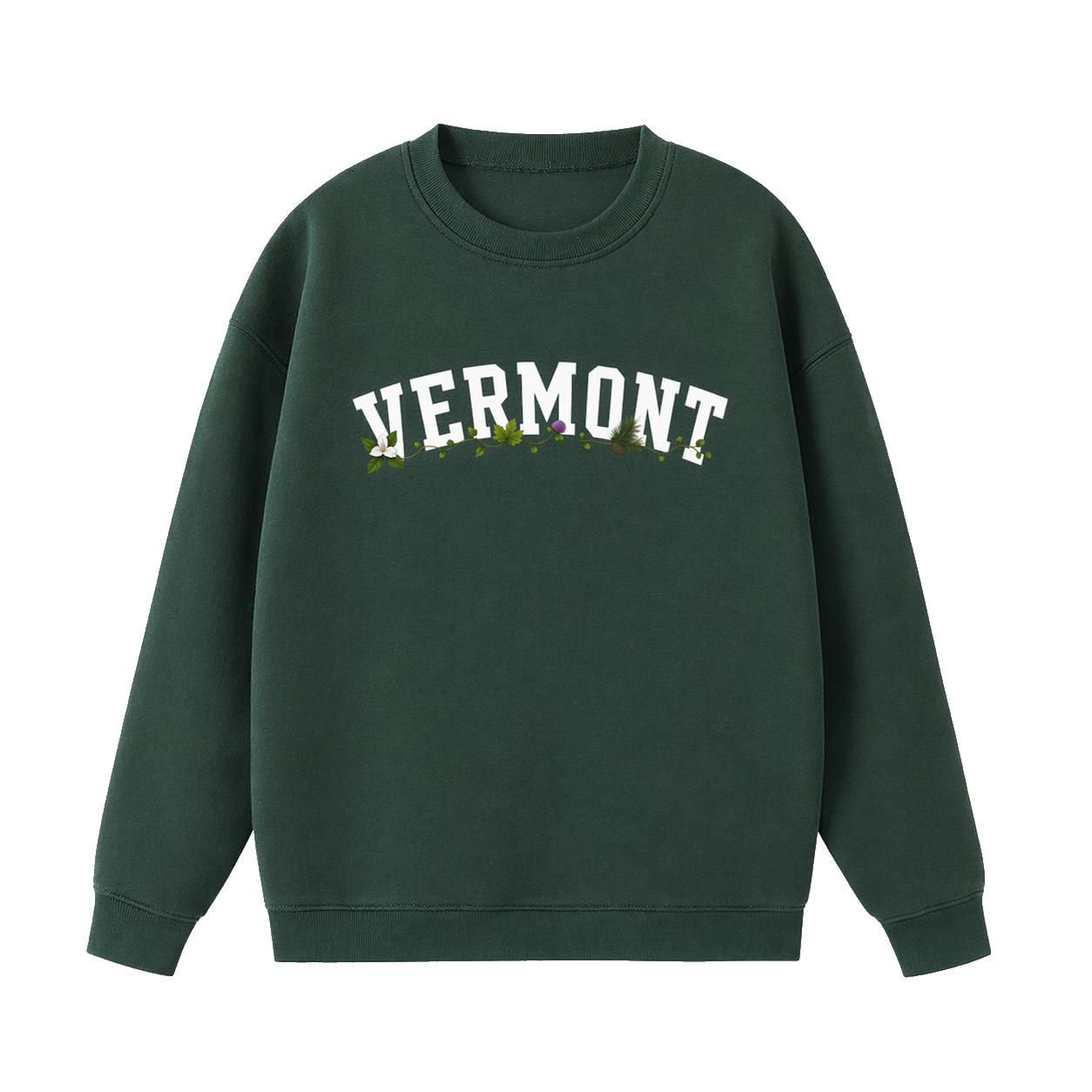 Collection 10 Vermont Essential Heavyweight Crewneck Sweatshirt - Dark Green front