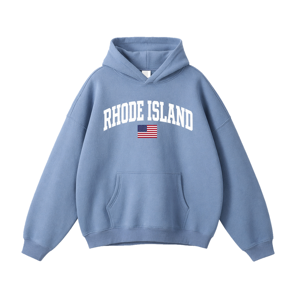 Collection 2 Rhode Island Oversize Fleeced Hoodie - Medium Blue front