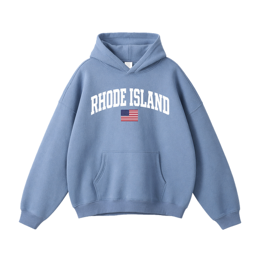 Collection 2 Rhode Island Oversize Fleeced Hoodie - Medium Blue front