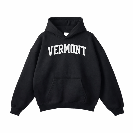 Collection 1 Vermont Oversize Fleeced Hoodie - Black front