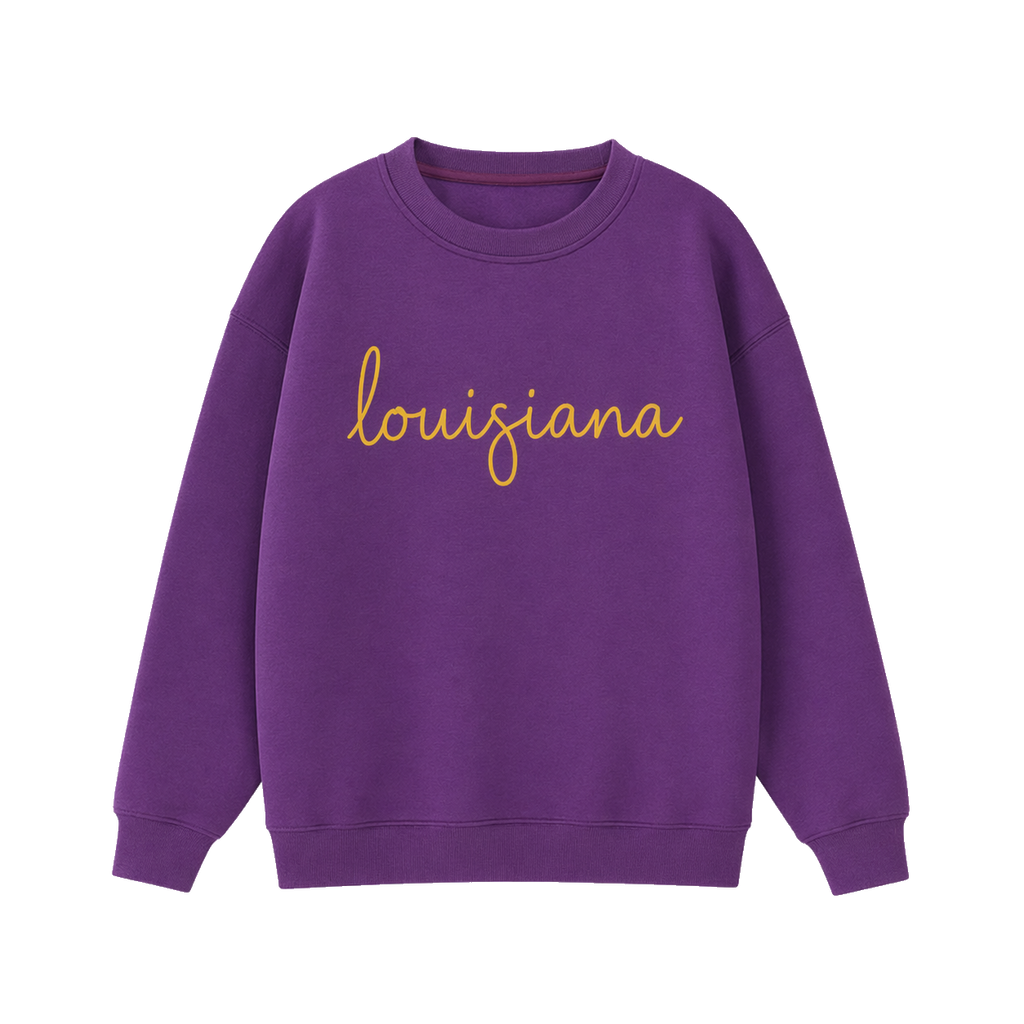 Collection 3 Louisiana Essential Heavyweight Crewneck Sweatshirt - Purple front