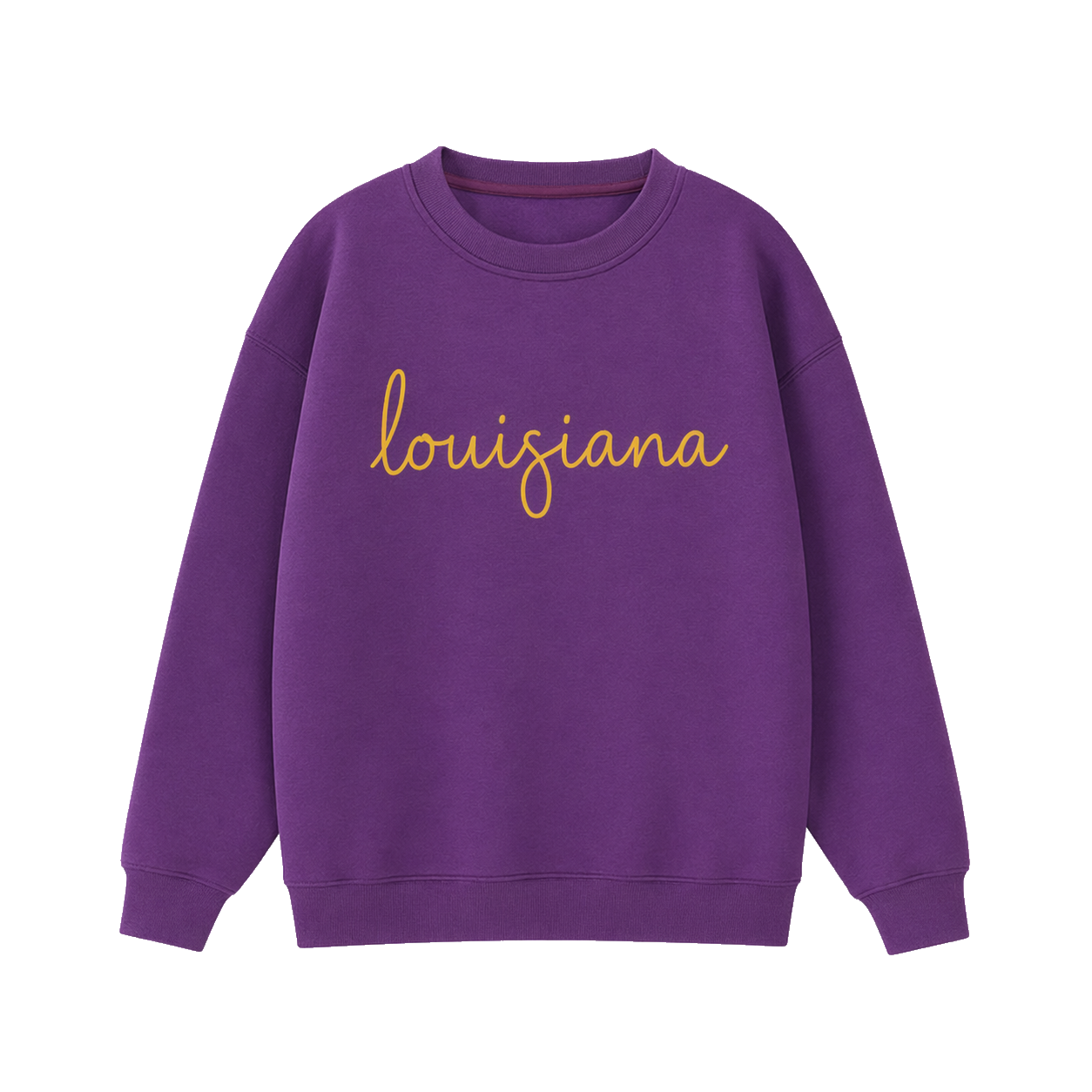 Collection 3 Louisiana Essential Heavyweight Crewneck Sweatshirt - Purple front