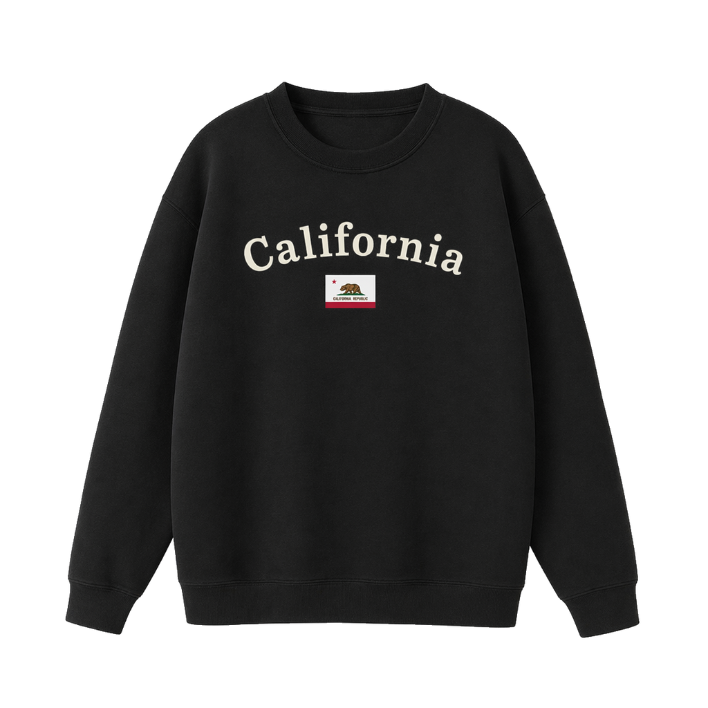 Collection 6 California Essential Heavyweight Crewneck Sweatshirt - Black front