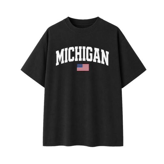 Collection 2 Michigan Essential Cotton T-Shirt - Black front
