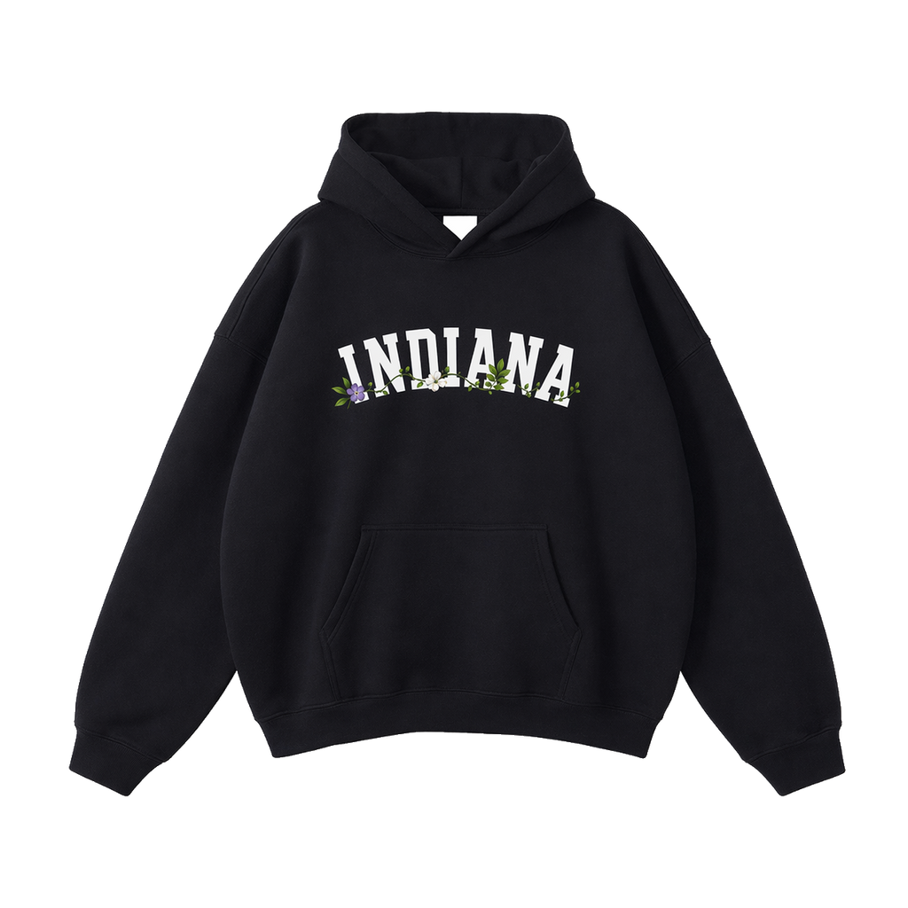 Collection 10 Indiana Oversize Fleeced Hoodie - Black front