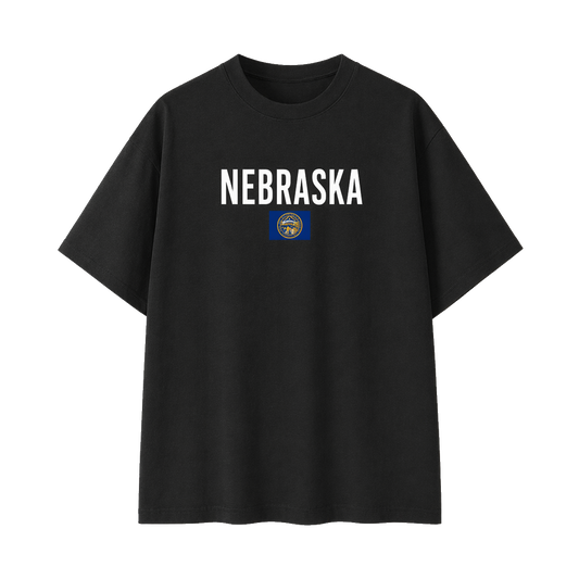 Collection 7 Nebraska Essential Cotton T-Shirt - Black front