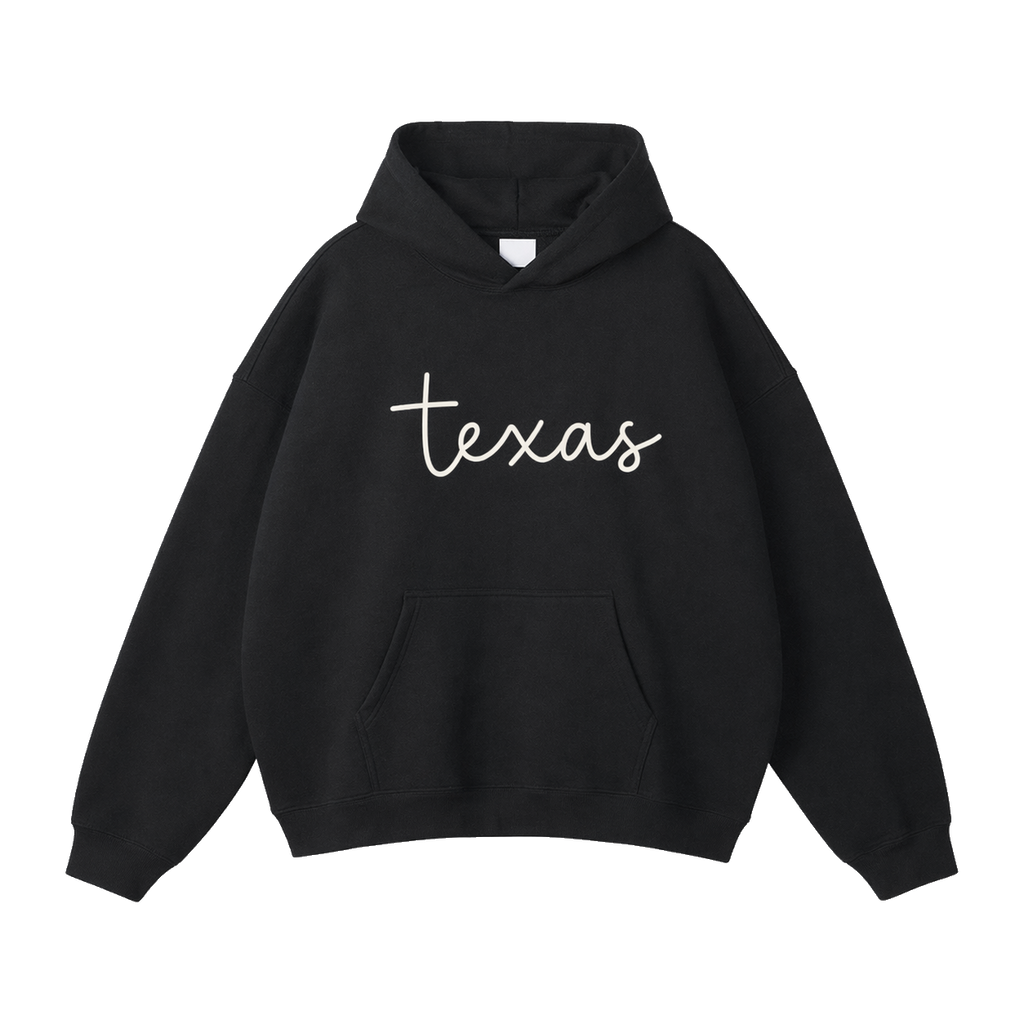 Collection 3 Texas Oversize Fleeced Hoodie - Black front