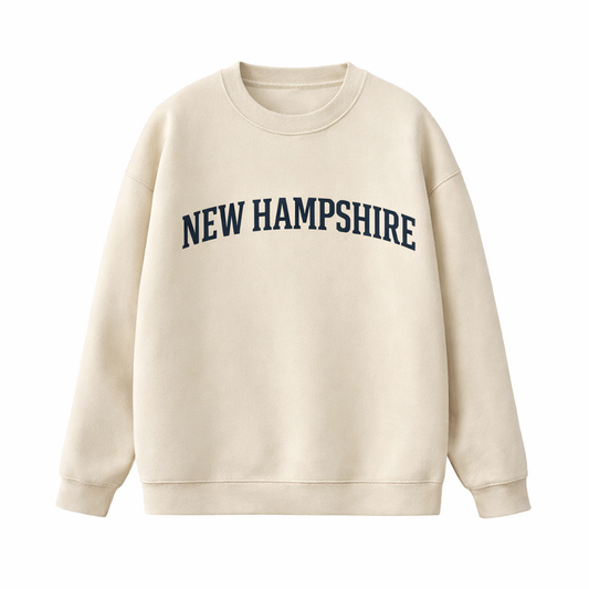 Collection 1 New Hampshire Essential Heavyweight Crewneck Sweatshirt - Cream front