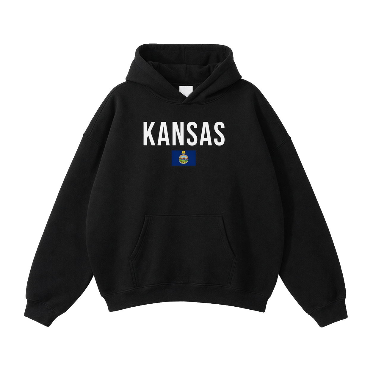 Collection 7 Kansas Oversize Fleeced Hoodie - Black front