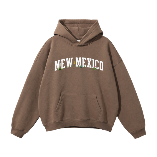 Collection 10 New Mexico Oversize Fleeced Hoodie - Brown front