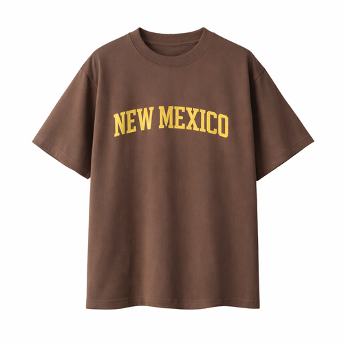 Collection 1 New Mexico Essential Cotton T-Shirt - Coffee front