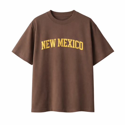 Collection 1 New Mexico Essential Cotton T-Shirt - Coffee front