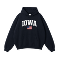 Collection 2 Iowa Oversize Fleeced Hoodie - Black front