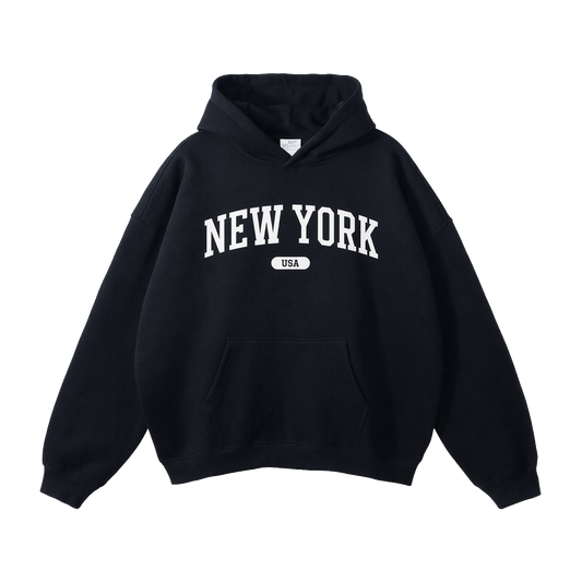 Collection 4 New York Oversize Fleeced Hoodie - Black front