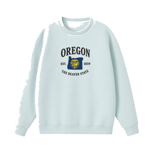 Collection 8 Oregon Essential Heavyweight Crewneck Sweatshirt - Water Blue front